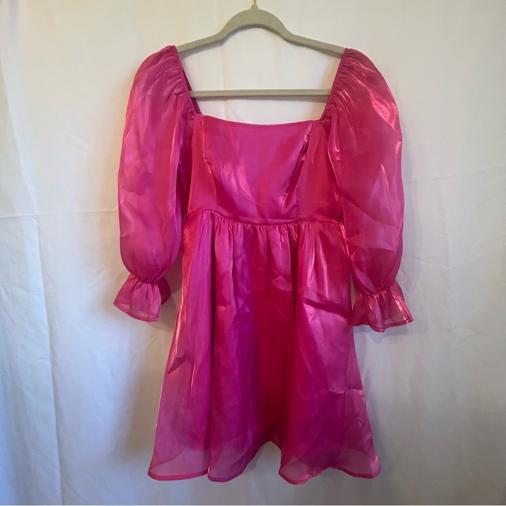 Allison + Kelly Barbie Pink Puff Sleeve Party Dress | Size S |‎ NWT - Picture 3 of 8